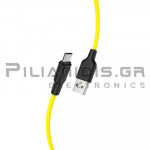 Καλώδιο USB Αρσενικό - Micro USB 1.0m Σιλικόνης Κίτρινο