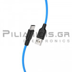 USB Cable Male - Type C 1.0m Silicone Blue