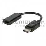 Καλώδιο Adaptor DisplayPort Αρσενικό - HDMI Θηλυκό 0.20m Μαύρο