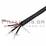 ΚΑΛΩΔΙΟ RG-59 2xMicro Coax + (2xAWG24) 2x1.50mm PET ΜΑΥΡΟ