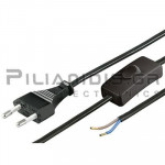 Power Supply Cable Bipolar + Switch 1.5m Black