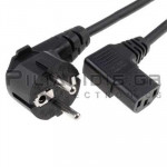 Power Supply Cable Schuko Angle - IEC Female Angle 2.5m Black