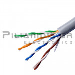 Καλώδιο U/UTP CAT.5e  Μονόκλωνο 4x2x24AWG (&Oslash;4.5mm) Bare Copper Γκρι