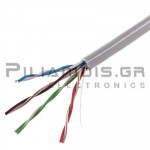 Καλώδιο UTP CAT.5E Μονόκλωνο 4x2x24AWG (Ø5.1mm) CCA Γκρι