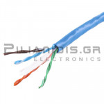 Καλώδιο UTP CAT6 Μονόκλωνο 4x2xAWG23  (Ø5.4mm) PVC Μπλε