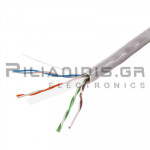 Single Strand Cable UTP CAT6 4x2x24AWG (Ø5.2mm) CCA Grey