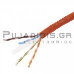 Καλώδιο UTP CAT.6  Μονόκλωνο 4x2x23AWG (Ø6.7mm) Πορτοκαλί