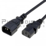 Power Supply Cable IEC Male - IEC Female 5.0m Black