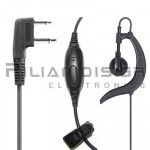 Μικρόφωνο πέτου + Ακουστικό PTT (2pin ICOM Γωνία)