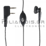 Headset Microphone PTT with Lined Cord (2pin Kenwood L)
