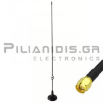 Magnetic Antenna VHF/UHF | Ø35mm | 10W + Cable 3m RG174 | 2.15dB |  