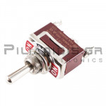 Διακόπτης Toggle Ø12mm ON-OFF-ON 15A/250VAC (3 Pins) με Βίδα