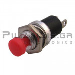 Push Button Ø7.0mm  OFF - (ON)  1A/250V  Κόκκινο