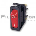 Rocker Switch 11x30mm ON - OFF 16Α/250V Red