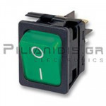 Rocker Switch 22x30mm 2 x ON - OFF 16Α/250V Green