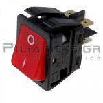 Rocker Switch 22x30mm  2 x ON - OFF 16Α/250V Red