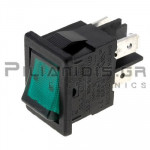 Rocker Switch 13x19mm 2 x ON / OFF 10Α/250V Green