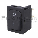 Rocker Switch | 22x30mm | 2 x ON - OFF | 20Α/250V | Black Ι/Ο
