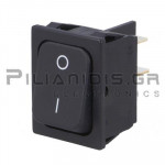 Rocker Switch 22x30mm  2 x ON - OFF 20Α/250V Black Ι/Ο