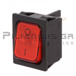 Rocker Switch 22x30mm  2 x ON - OFF 20Α/250V Red