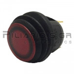 Rocker Switch Ø20.2mm OFF - (ON)  10Α/28V LED Red