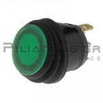 Rocker Switch Ø20.2mm ΟΝ - OFF 10A/250V Green