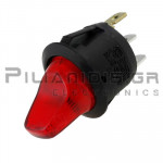 Rocker Switch Ø20.2mm ON - OFF 10A/250V Red with Lever