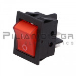 Rocker Switch 22x30mm  2 x ON - OFF 15Α/250V Red