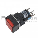 Μπουτόν Momentary | &Oslash;16mm | NO + NC | 3A/250V | Κόκκινο | LED 230V