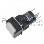 Μπουτόν Momentary | &Oslash;16mm | NO + NC | 3A/250V | Λευκό | LED 230V