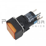 Μπουτόν Momentary | &Oslash;16mm | NO + NC | 3A/250V | Κίτρινο | LED 230V