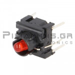Tact Switch SPST-NO  10x10mm (Y: 9.0mm)  3.5N LED Red