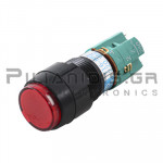 Push Button Round Ø16mm | 1NO + 1NC | 3A/250VAC | Red 220VAC