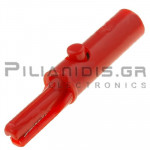 Crocodile Clip 4mm | 3A/60Vdc | Open : 2.5mm | Red