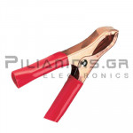 Crocodile clip  75mm  20A  Brass  for Cable  Red
