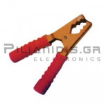 Crocodile clip 135mm | 200A | Brass | for Cable | Red