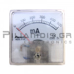Analogue Ammeter DC 60x60mm 0-500mΑ