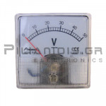 Analogue Voltmeter DC 60x60mm 0-50V