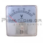 Analogue Voltmeter DC 60x60mm 0-100V