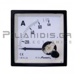 Analogue Ammeter AC 72x72mm 0-15Α for Direct Measurements