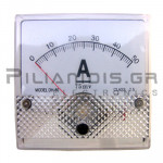 Analogue Ammeter DC 80x80mm 0-50Α 75mV