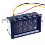 Ammeter & Digital Voltmeter 45x26mm DC (0-100V) & (0-50A) με SHUNT 
