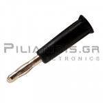 Banana 4mm | Plug | 36A | 30VAC - 60Vdc | Solder | Ni Brass | Black