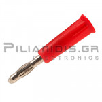 Banana 4mm | Plug | 36A | 30VAC - 60Vdc | Solder | Ni Brass | Red