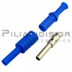 Banana 4mm | Jack | 36A | 1000V CATIII | Screw | Ni Brass | Blue