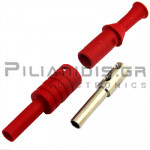 Banana 4mm | Jack | 36A | 1000V CATIII | Screw | Ni Brass | Red