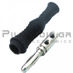 Banana PRO 4mm | Plug | 36A | 30VAC - 60Vdc | Screw | Ni Brass | Black