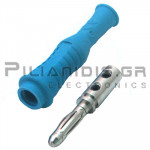 Banana PRO 4mm | Plug | 36A | 30VAC - 60Vdc | Screw | Ni Brass | Blue