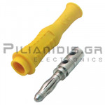 Banana PRO 4mm | Plug | 36A | 30VAC - 60Vdc | Screw | Ni Brass | Yellow