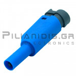 Banana 4mm | Stackable Plug | 36A | 1000V CATIII | Screw | Ni Brass | Blue